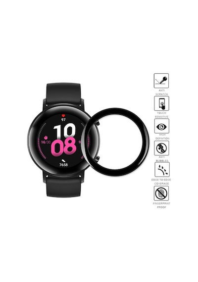 Huaweı Watch Gt2 42Mm 3D Kavıslı Pet Ekran Koruyucu-Siyah