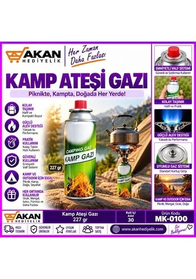 Özel Üretim Piknik Ocak Tüp Kamp Ateşi Gazı 227gr Diğer