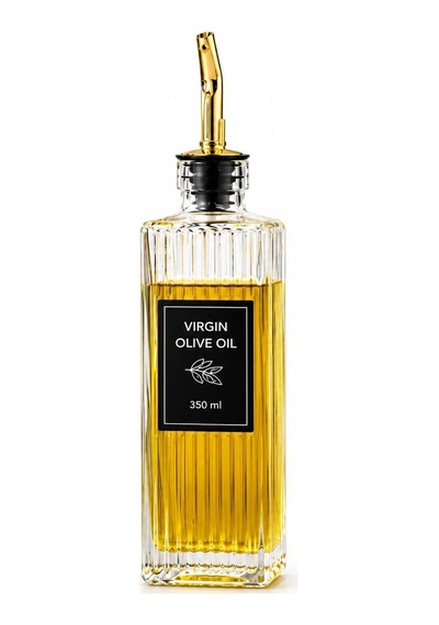 Cam Yağdanlık 350 Ml - Gold Tipal Akıtmaz Başlıklı Yağlık Sirkelik - Zeytinyağı Ayçiçek Yağı Sirke Ve Soslar İçin Çizgili Cam Şişe - Damlama Önleyici Mutfak Yağ Şişesi 7x7x22 Cm Diğer