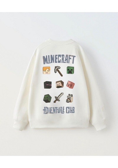 Seabubbles Minecraft Çocuk Sweatshirt St09626 KREM