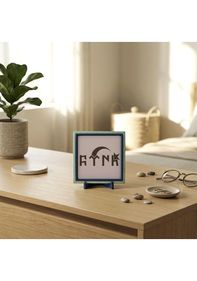 Hilal Ve Göktürkçe Türk Temalı Dekoratif Obje, Modern Evlerin Köklü Ve Estetik Tamamlayıcısı 10x10cm