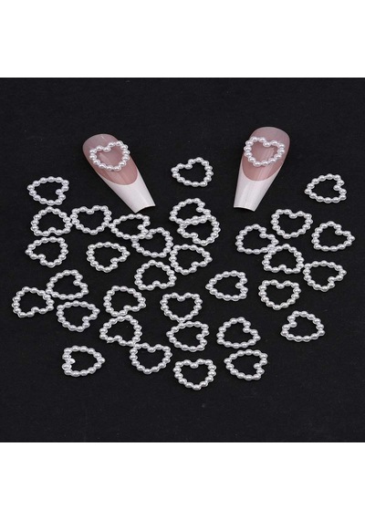 İnci Kalp Charm 10 Adet