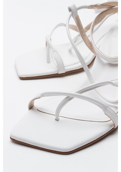Luvishoes Mias Beyaz Kadın Topuklu Sandalet Beyaz