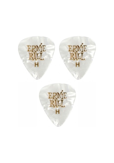 Ernie Ball P09168 Pearloid Heavy Beyaz Gitar Pena 3 Adet 0,94mm