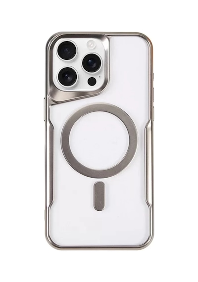 Newface Apple İphone 15 Pro Kılıf Boyi Magsafe Silikon Kapak - Gümüş