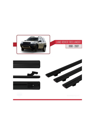 Land Rover Freelander 1998-2007 Arası İle Uyumlu Basic Model Ara Atkı Tavan Barı Siyah 3 Adet