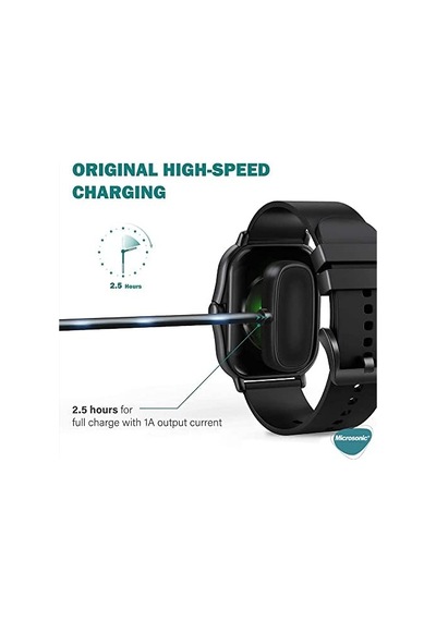 Amazfit T-rex 2 İçin Manyetik Usb Şarj Kablosu Siyah T-rex 2 İle Uyumlu Şarj Kablosu - Siyah