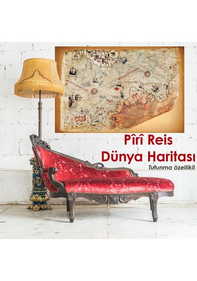 Piri Reis Dünya Haritası Statik Kağıt Tahta