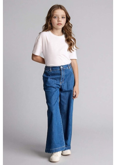 Defacto Wıde Leg Jean Pantolon Kız Çocuk G0304a826smnm28 Mavi-nm28
