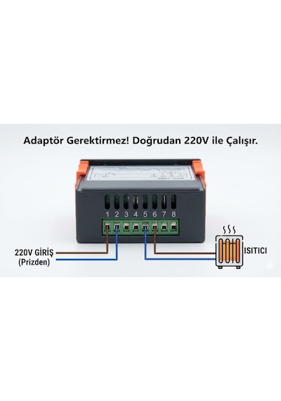 Stc-1000 220v Dijital Termostat - Isıtma Ve Soğutma Röleli Sıcaklık Kontrol Cihazı +ntc Sensörlü