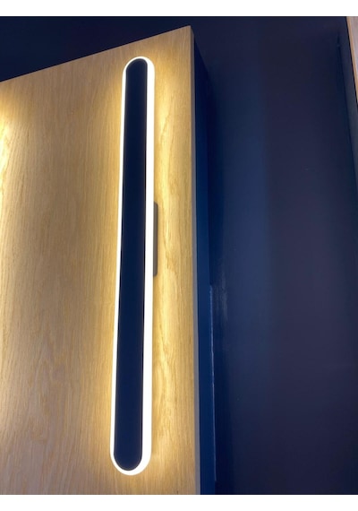 58 Cm 18w Dekoratif Stıck Aplik 3000k Sarı Işık Elektrik Bağlantısı Gerektirir Modern Şık Led Aplik Gri