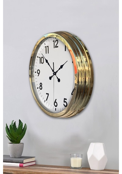 40 Cm Metal Gold Standart Duvar Saati Modern Ve Dekoratif Tasarım