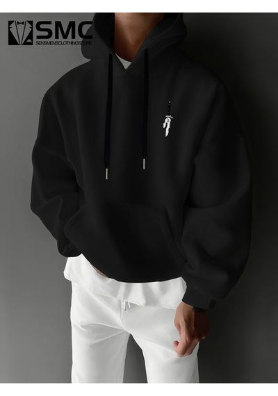 Uyguntarz Unisex Toji X Japon Baskılı Kapüşonlu Sweatshirt siyah