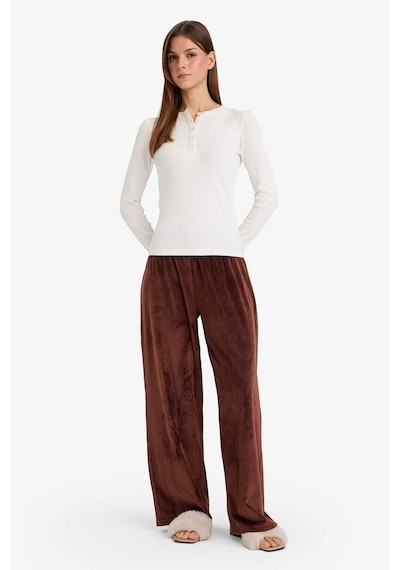 Defacto Regular Fit Velur Pijama Altı G5915ax25wnbn91 Kahve-bn91