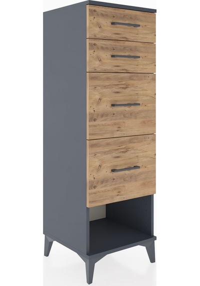 Hyperion Dolap 4 Çekmeceli 44x44x134 Antrasit-çam Antrasit