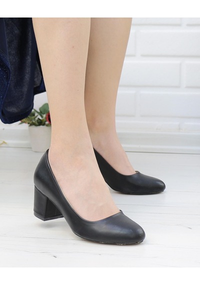 Nesilshoes Nesil Shoes Bln 110 Siyah Günlük Topuklu Kadın Ayakkabı