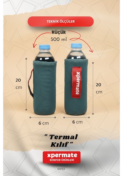 Xpermate Termal İçecek Kılıfı Sıcak & Soğuk Tutan Su Termal Kılıf 0,5l Gri