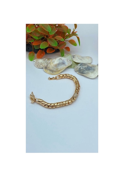 Xuping Rose Gold Renginde Şık Model Kalın Zincir Taşlı Bileklik Altın