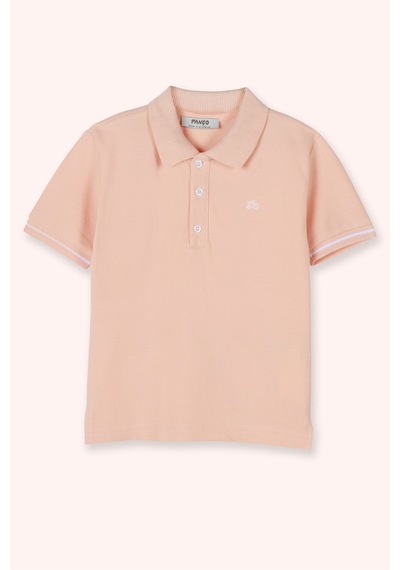 Panço Erkek Bebek Somon Polo Yaka Tişört Pembe