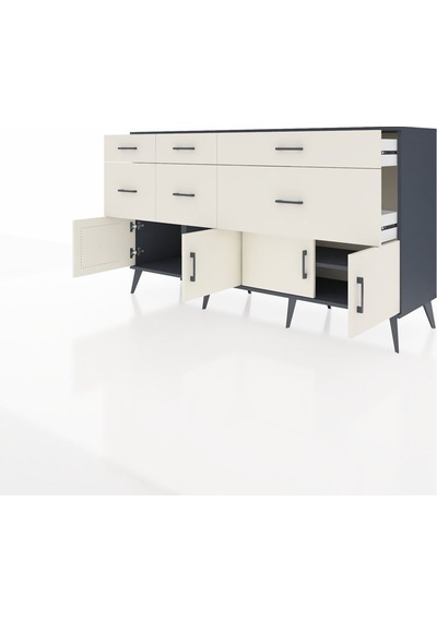 Hyperion Konsol Tek Raflı 6 Çekmeceli 4 Kapaklı 176x44x99 Antrasi Antrasit-aytaşı Hyperion Konsol Tek Raflı 6 Çekmeceli 4 Kapaklı 176x44x99 Antrasi Antrasit-aytaşı