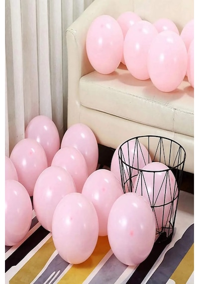 10 Adet Pembe Soft Makaron Pastel Renk Mat Balon