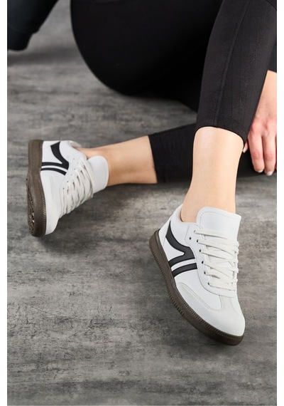 Beyaz Ortopedik Günlük Kadın Sneaker Ayakkabı-254 Beyaz