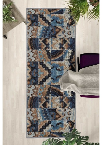 Fbh15227-2 Salon Mutfak Yatak Odası Yıkanabilir Yolluk Siyah