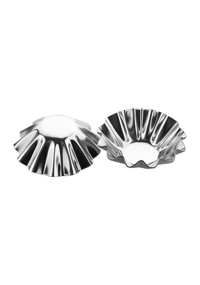Mini Metal Kek Kalıbı 6'lı - Tartolet Kalıbı 6 Adet Mini - Kek Kalıbı 6 Adet Metal Metal Gri Diğer