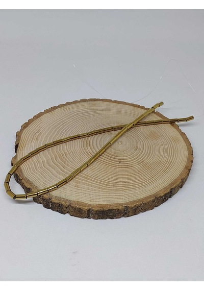 Yasam Tohumu Hematit Taşı Silindir Yarım Dizi 4x8 MM 36770 18 CM Çok Renkli