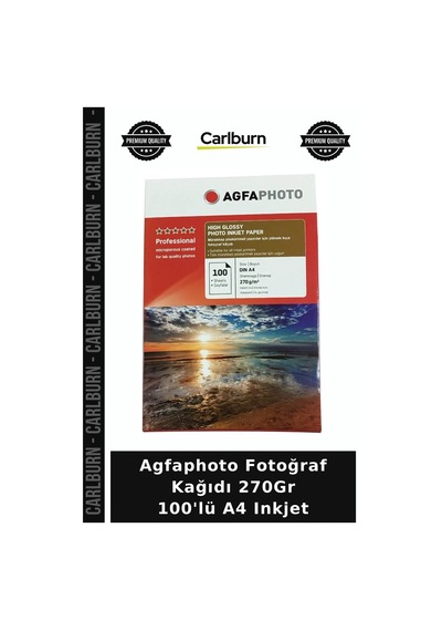Özel Üretim Agfaphoto Fotoğraf Kağıdı 270gr 100'lü A4 Inkjet Parlak Kağıt Kâğıt Türü Resim Çıktısı
