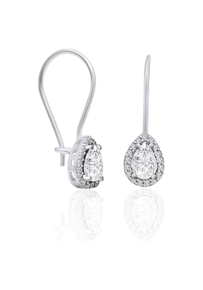 Silvera Telkari Gümüş Damla Model Çengelli Küpe Zirkon Taşlı 925 Ayar St064 Gümüş