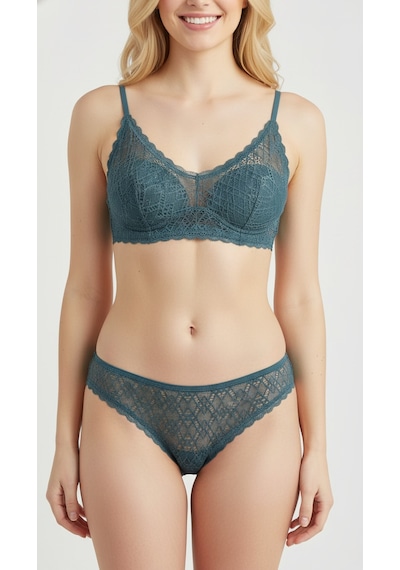 Bonbon Kadın Dantelli String Bb2093 Petrol