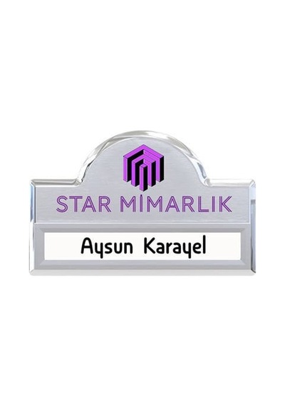 Lüks Kubbeli Sürgülü Metal Yaka İsimliği Gümüş