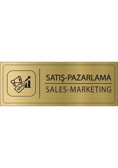 Mayeka Satış Pazarlama İsimlik Altın Metal Kapı İsimliği Levhası Yönlendirme Tabelası