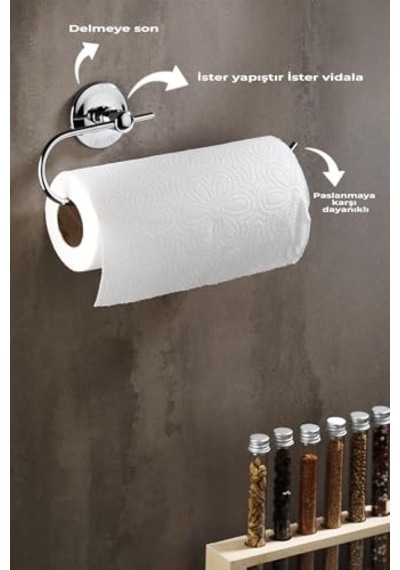 Yapışkanlı Solo Havlu Kağıdı Asacağı Solo Havluluk Krom S-110 Diğer