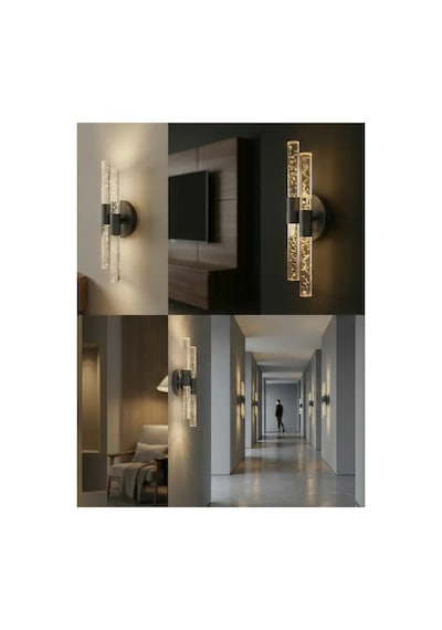 Bubbleflux Dubble Small 31 Cm Modern Tasarım Led Aplik - Duvar Lambası - Siyah - Pilli - Günışığı Siyah