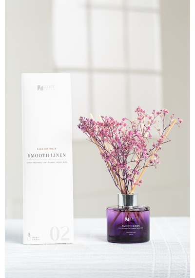 Zift Unique Smooth Linen - Bambu Çubuklu Oda Kokusu Dekoratif Çiçekli Banyo & Tuvalet & Oda Parfümü 100ml Çiçek