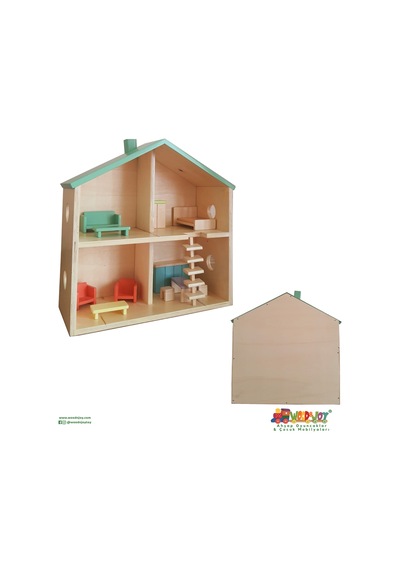 Woodnjoy Wood & Joy Doğal Ahşap Evcilik Ev, Evcilik Seti Ve Ahşap Oyuncak Seti