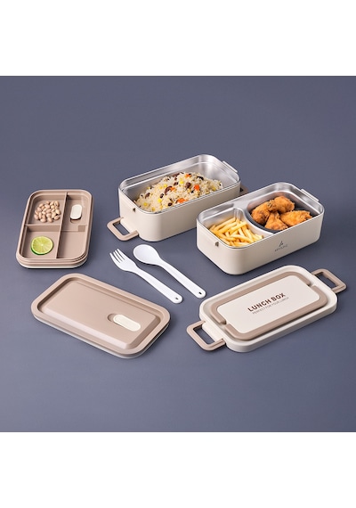 Aryıldız Bento Lunch Box Beige 2000 Ml. Bej