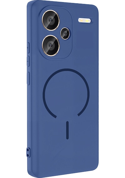 Xiaomi Redmi Note 13 Pro Plus 5g Kılıf M-safe Şarj Özellikli Zore Meta Kapak Titanyum-Gri