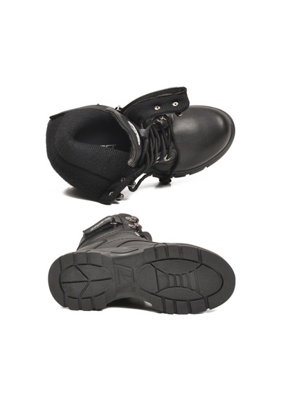 Siyah İçi Polarlı Kaymaz Taban Unisex Çocuk Bot 24035 F Siyah