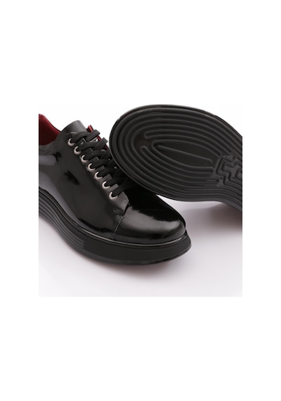 Dgn 15275-ss Erkek Bağcıklı Casual Sneakers Ayakkabı Siyah Rugan