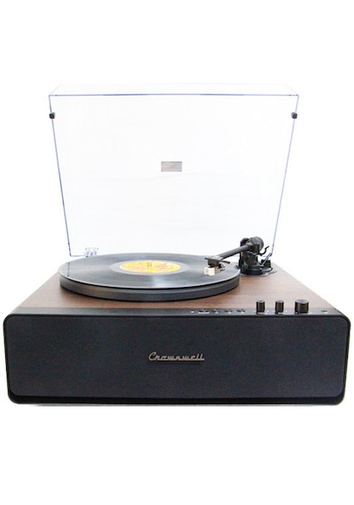 Nostaljik Ahşap Kaplama Pikap 33x45 Plaklar Bass Bluetooth Crownwell Vegas Plus Renk Siyah