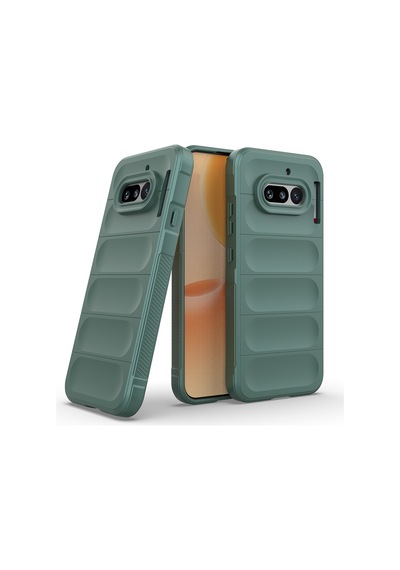 Nothing Phone 4a Kılıf Esnek Tpu Oyuklu Arka Yüzey Tasarımlı Etnik Silikon Kapak Koyu Yeşil