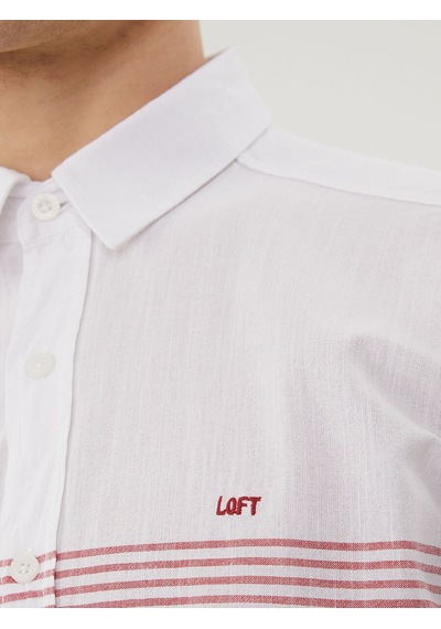 Loft Regular Fit Erkek Gömlek U.kol Whıte Red