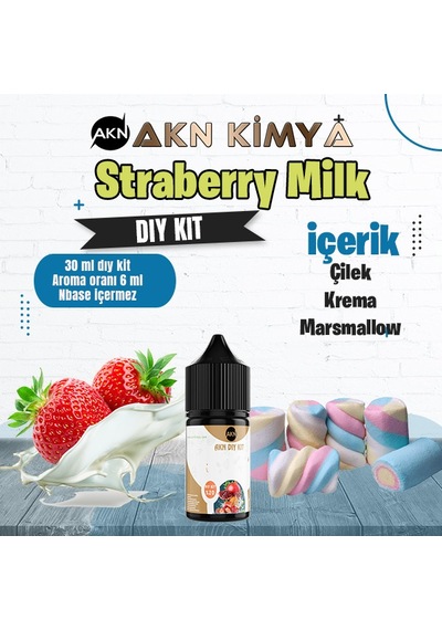 Strawberry Milk Dıy Kit Çilek Süt Gıda Aroması %20 Oranda Aroma İçerir Hazır Değildir 30 Ml