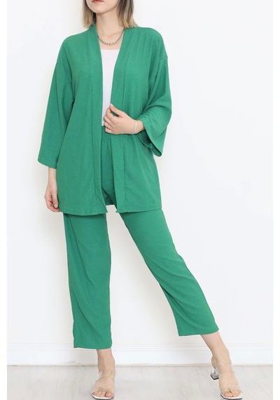 Kimono Takım Yeşil - 12176.1254. Çok Renkli