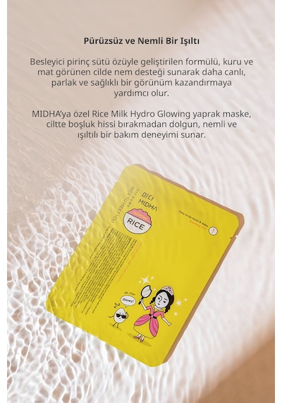 Midha Hydro Glowing Nar Özü İçeren Cilde Parlak Görünüm Sunan Nemlendirici Yaprak Maske 22 ML