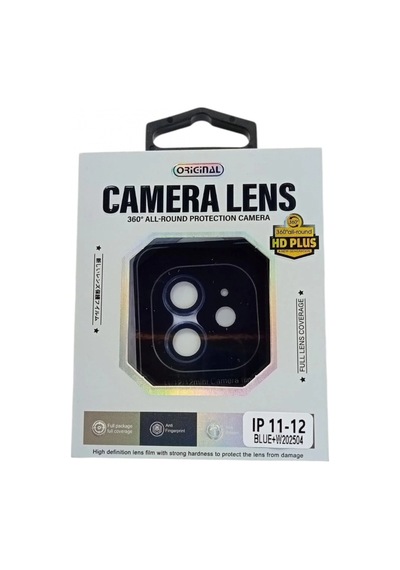 Apple Uyumlu, iPhone 11 / 12 / 12 Mini  Safir Kamera Koruyucu Lens Mavi Renk