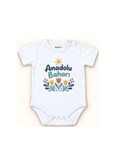 Babylimon Anadolu Baharı Beyaz Kısa Kollu Çıtçıtlı Bebek Zıbını Beyaz - Anadolu Baharı - 928161979 Beyaz - Anadolu Baharı